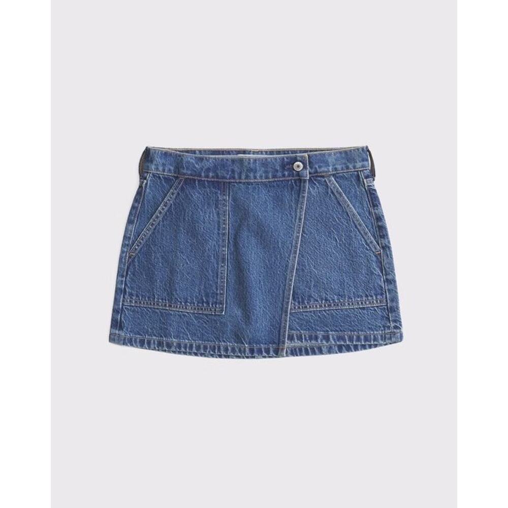 Abercrombie mid rise denim wrap skirt Sz 28